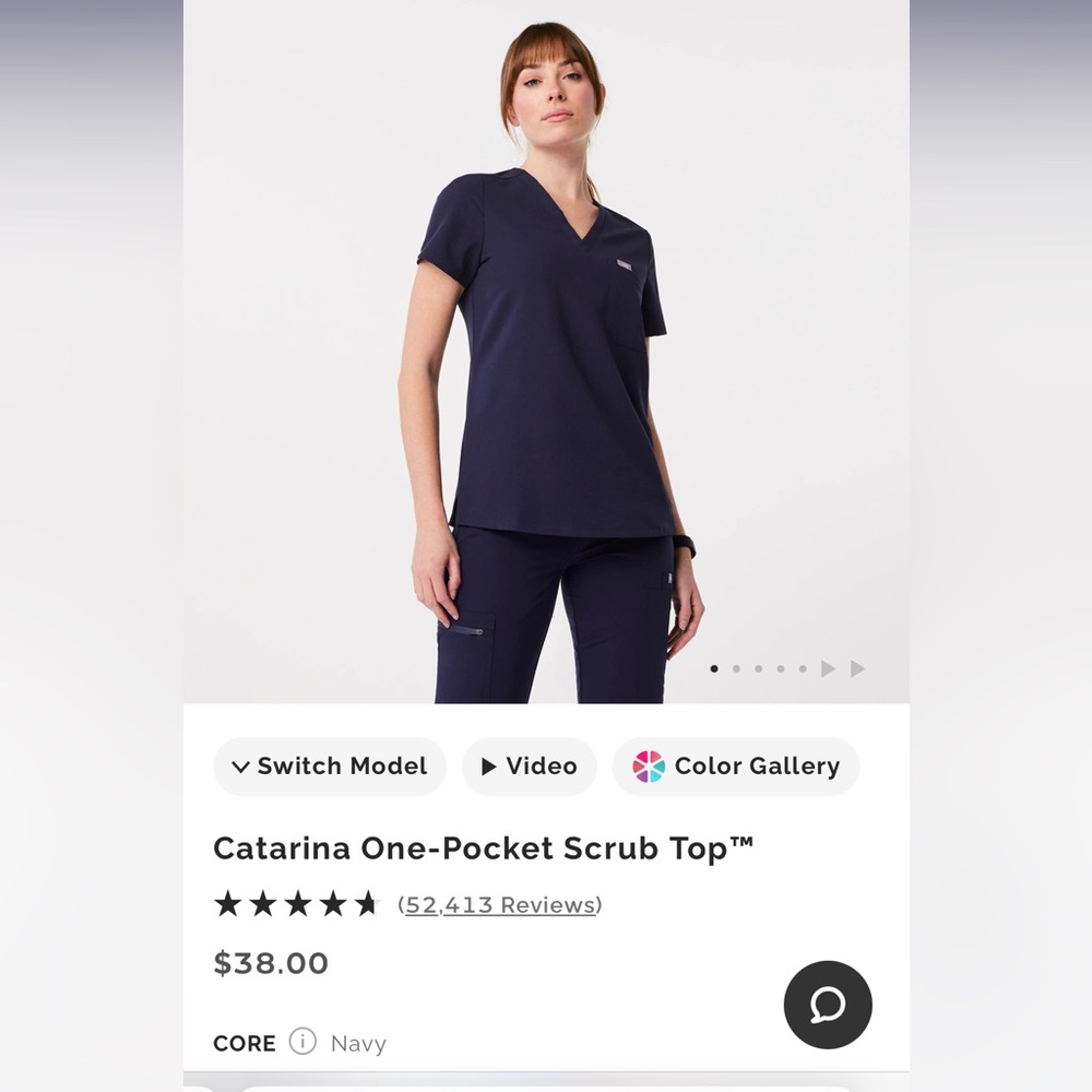 FIGS 2-PIECE NAVY BLUE SCRUB SET (includes top and bottoms)